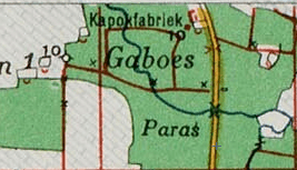 Gambar 4: Peta 1912 yang menunjukan adanya industri kapuk di Kecamatan Gabus, Pati (Sumber: Dutch colonial map).