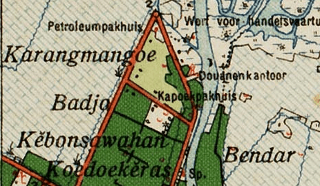 Gambar 2: Peta 1912 yang menunjukan adanya industri kapuk di Kecamatan Gabus, Pati (Sumber: Dutch colonial map).