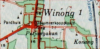 Gambar 2. Salah satu rumah penyeludupan opium di Winong (Pati bagian selatan). Sekarang sudah beralih fungsi menjadi toko emas (Sumber: Dutch Colonial Maps).